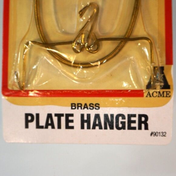 1998 Plate Hanger Vintage Brass Display Adjusts To Hold 6-9 in Plate Acme Int - Picture 3 of 6